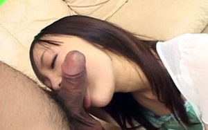 Japanese whore has a ample one to eat on