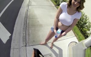 Real little girl penetrated outdoors